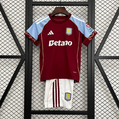 Aston Villa 25/26 – Kids Home Kit
